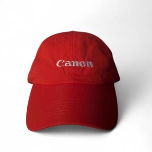 Canon red adjustable hat
